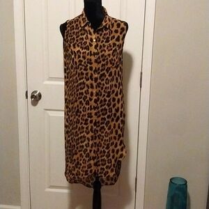 Animal print sleeveless tunic